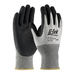 Large G-Tek Knit PolyKor Glove Black Nitrile Coated
