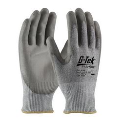Large G-Tek CR Gry. PolyKor Glove Grey Coated Palm &amp;