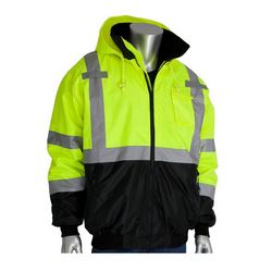 X-Large Bomber Jacket w/Zip Liner Hi-Vis Yellow/Black