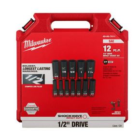 12PC SHOCKWAVE Impact Duty 1/2&quot; Drive SAE Deep 6 Point