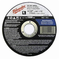 4-1/2&quot;x.045&quot;x7/8&quot; CUT-OFF WHEEL T1 A60T Metal/SS (25)