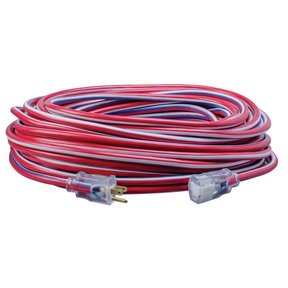 12/3 100FT SJTW RED, WHITE &amp; BLUE USA EXTENSION CORD