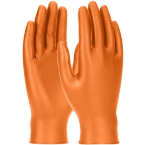 6mil Orange Ambidextrous  Nitrile Glove w/Textured Fish 