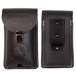 CLIP-ON XL LEATHER PHONE  HOLSTER BLACK