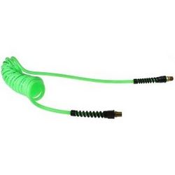 5/16&quot;X15&#39; FLEXCOIL HOSE GREEN  w/STRAIN RELIEF 3/8&quot;MPT