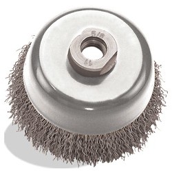 6&quot;x.020x5/8&quot;-11 Crimped  Cup - Tempered Wire