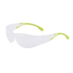 I-FIT FLEX CLEAR SAFETY GLASS CLR/GREEN FRAME 12/BX