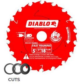 5-1/2&quot; 18T ATB 10mm Trim Saw Blade
