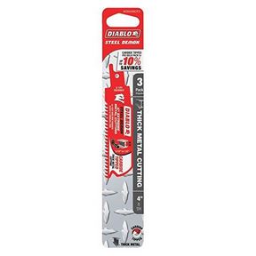 4&quot;x1&quot; 8TPI Carbide Recip Saw Blade: METAL (3/16&quot;-9/16&quot;) 3PK