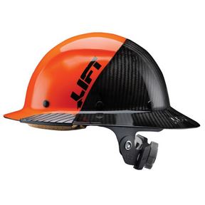 DAX CARBON FIBER FULL BRIM 50/50 ORANGE/BLACK HARD HAT