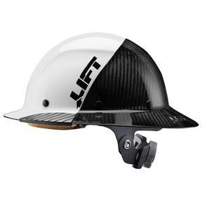 DAX CARBON FIBER FULL BRIM 50/50 WHITE/BLACK HARD HAT