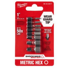 Shockwave 1&quot; METRIC HEX Impact Bit Set 8pc