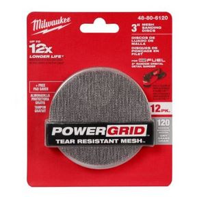 3&quot; 120 Grit Mesh Sanding Discs with POWERGRIDT Tear Resistant
