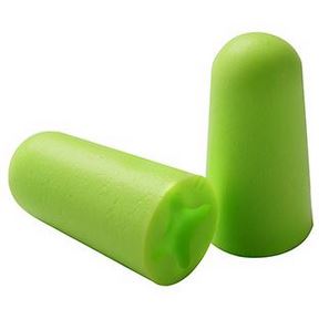 Uncorded 32 dB NRR Lime Ear Plugs PU Foam w/ X-Emboss