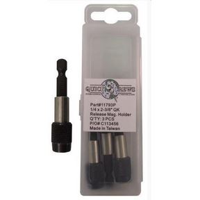 1/4&quot;x2-3/8&quot; QUICK-RELEASE MAGNETIC BIT HOLDER(3/PK)