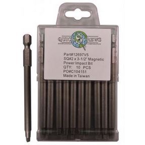 #2x3-1/2&quot; MAGNETIC IMPACT DRVR POWER BIT 10/PK
