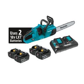 36V (18V X2) LXT 14&quot; Chain Saw Kit 4 ea BL1850B Battery Dual